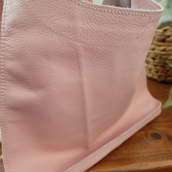 Joji & Co. Santa Cruz Pink & Brown Leather Tote Bag Purse - Picture 10 of 16